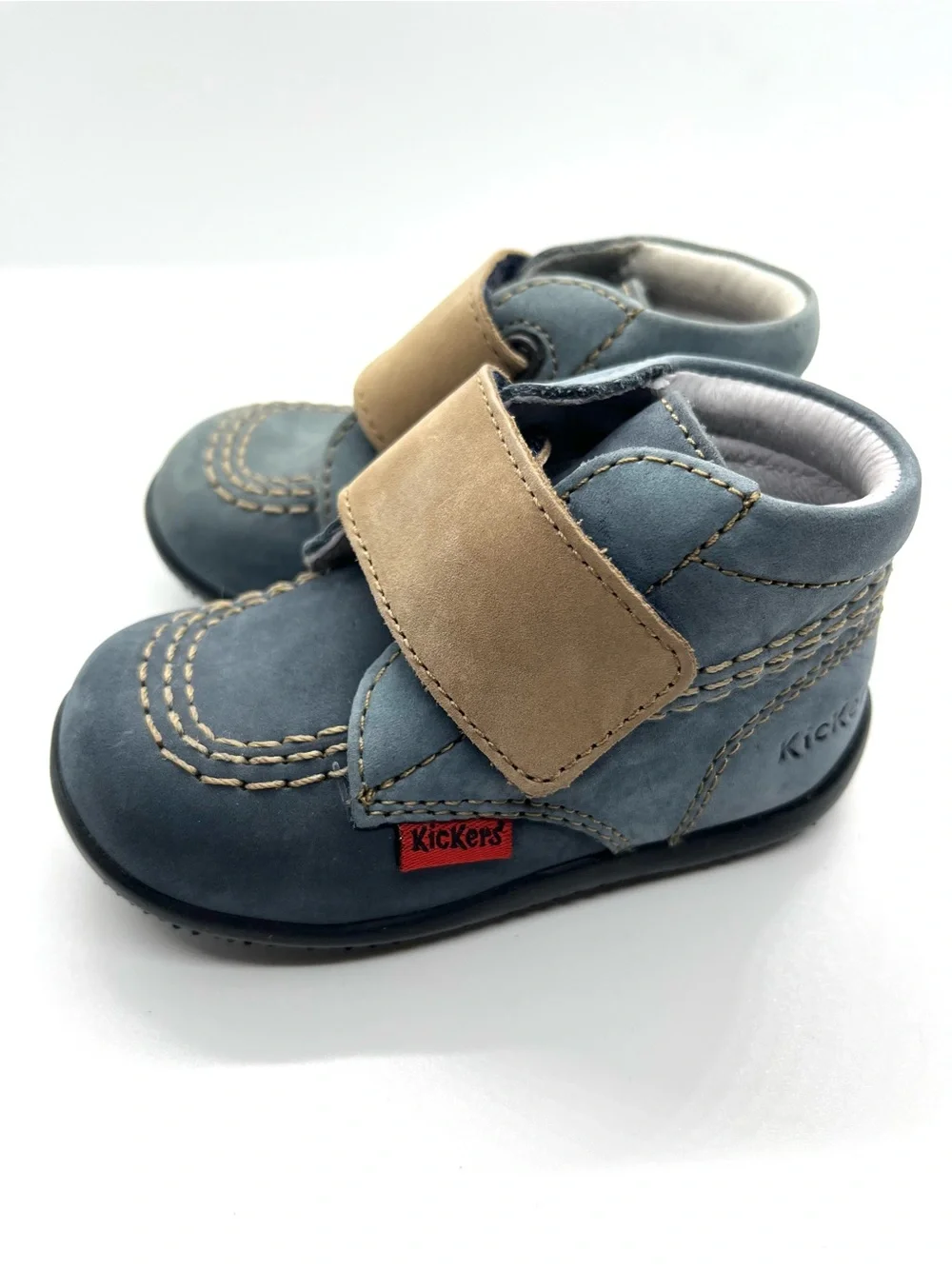 Kickers Blue Suede Baby Walker Faded NWT